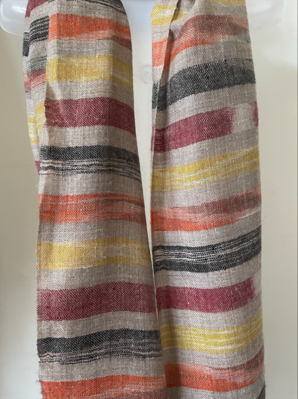 Multicoloured Ikat Design Pashmina Stole - Image 3